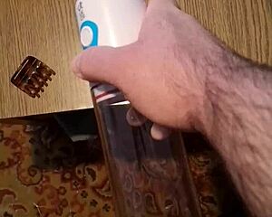 Wacum toy exploration with intense solo action in a private bedroom setting