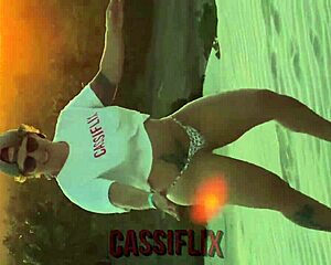 He caught mommy noel masturbating in lingerie and made her climax hard