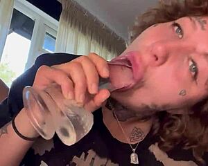 i'm a tatted girl giving rough blowjob until i cry dildo suck