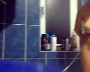 Busty camgirls getting steamy into a shower session