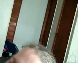 Mature rails air down cum on the tits in a hot cuckold session
