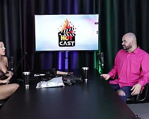 Paulo Avelar and Victoria Beatriz stun in sheer red at hot cast. Brazilian models turn heads.