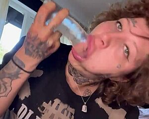 Inked girl receives intense blowjob until she gets super excited by a dildo