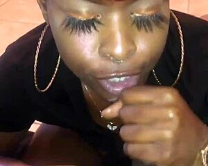Ebony bombshell compilation of deepthroat performances