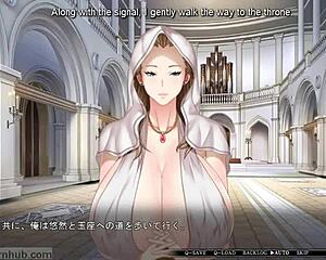 Busty princess undergoes hypnosis in visual novel
