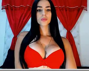 Hot Tranny Playing with Ass and Tits on Webcam