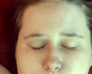 an amateur girl gets her face covered in cum