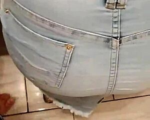 Skirt house fucks a clear jeans skirt