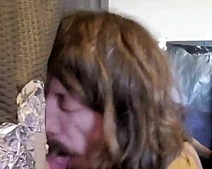 The glory hole brings another mouthful of cum delight at last