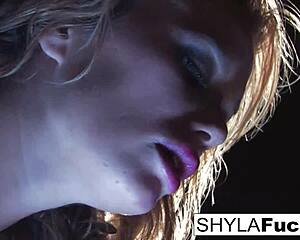 Shyla's smoking fetish involves her big tits and ass in a solo session