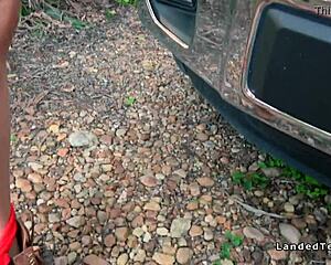 natural busty teen hitchhiker gets blowjob