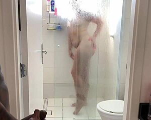 Cuckold lets friend fuck wife's ass, then joins in bathroom