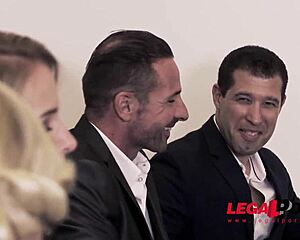 Sexy Lawyer Helena Valentine Negotiates Dp At Court With Horny Babe Aisha Gp362