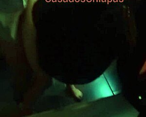 Latina amateur chava fucking in front of mirror with black dress.