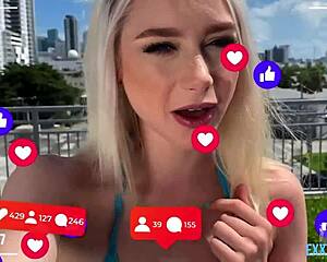 Tight pussy blonde teen Scarlett Hampton deepthroats big cock from trainer Duncan Saint