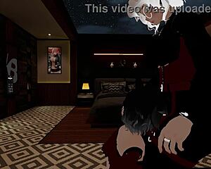 Fake police officer in office receives deepthroat blowjob from femboy