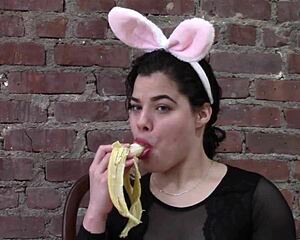 Roxy plays with the sensual delight of banana