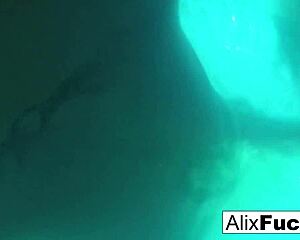 Alix and jenna sensual underwater encounter filmed in hidden cam footage