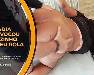 julia carioca bent over in sheer for neighbor.