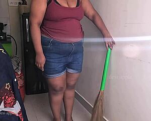 my friend's wife gettin’ horny on sex call while cleanin’ house