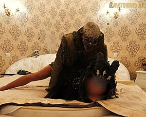 i'm a scary demon, doin painful anal with half indian teen for halloween