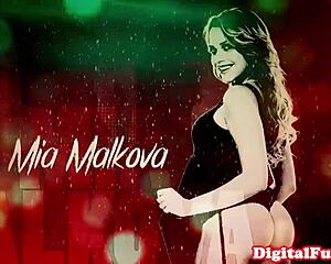 santa surprises beautiful babe with a sticky facial after her skilled bj.