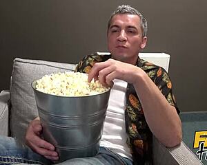 Fake hostel couple's girlfriend squirts in cuckold threesome