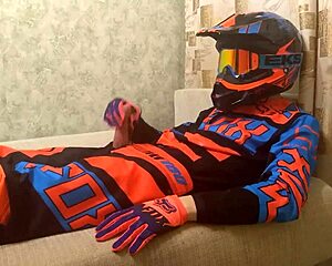 Gay motocross riders in action