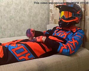 Gay motocross riders in action