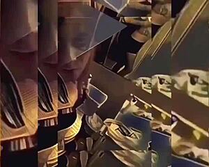 hot shemale teasing in bathroom with underwear