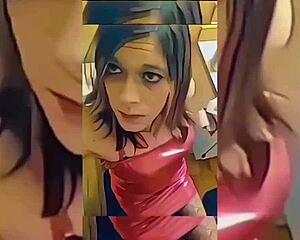 hot shemale teasing in bathroom with underwear