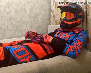 Gay motocross riders in action