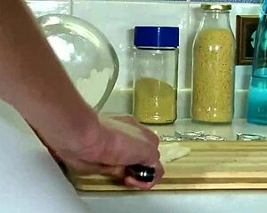 Luscious Hottie Shows Off Her Curves Before Having Sex With A Dude Wearing An Apron