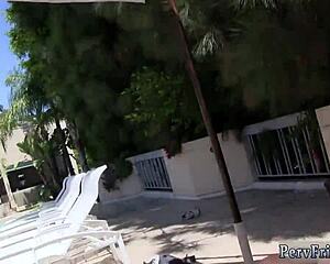 Teen girls partying outdoors with friends