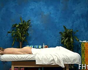 Hot massage turns into passionate sex in the tub!