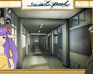 Japanese teacher and student in a hot pool scene in Yaoi game.