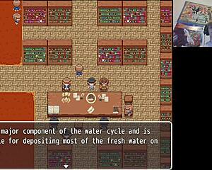 Naughty hentai quiz in library