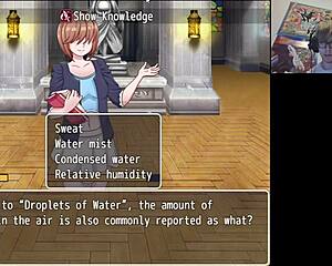 Naughty hentai quiz in library