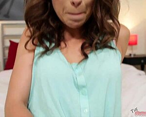 lusty brunette jade nile teases with titjob and blowjob. she sucks cock eagerly.