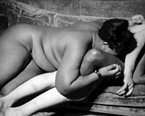 Very rare vintage interracial threesome pussy group