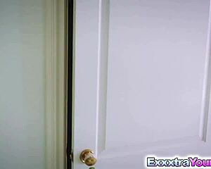 Tiny babe Lucie Cline takes on a massive cock for hardcore action