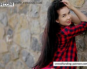 Emotional Czech teen reveals her tits with passion