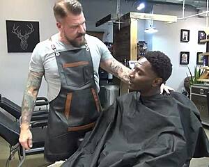 rocco steele and romance hang out bareback in the barbershop