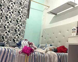 yo, what's happening in this hidden cam bedroom footage?