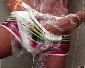 Gay Asian twink Ben JACKS OFF solo