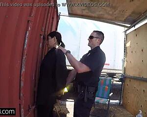 Latina Bad Girl Caught Sucking Cop's Dick