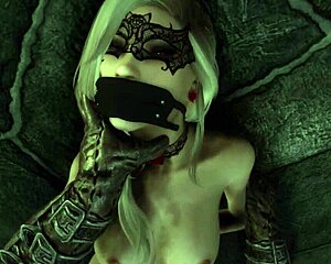 wow, skyrim blonde vampire bound tight for rough anal!