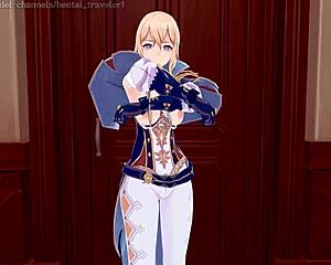 Genshin Impact knights Eula, Klee, Jean tactical blowjob meet