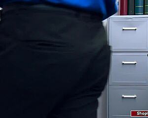 Blonde teen student gets face fucked at office for stealing