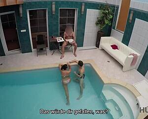 Cash convinces dark-haired Anna Rose to face strangers outdoors